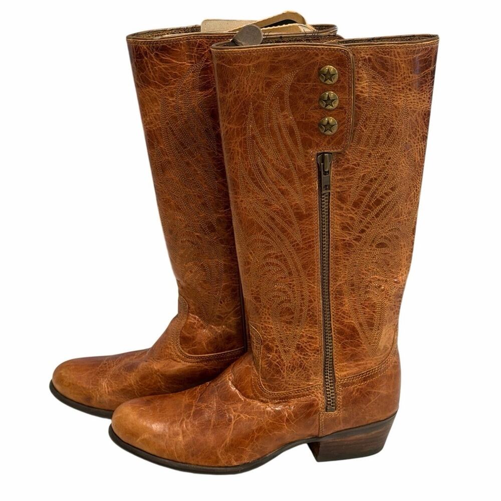 Ariat size 6.5 tall brown leather boots western